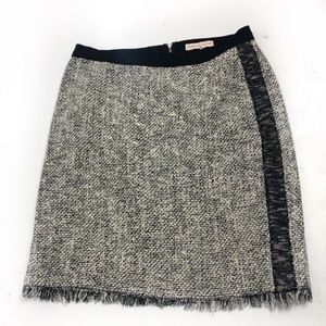 Rebecca  taylor tweed fringe hem pencil skirt size 6